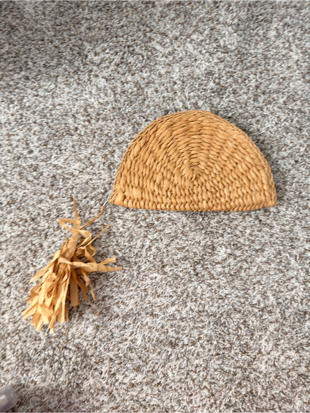 Natural Straw Fringe Clutch - Tan